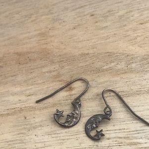 Small Moon And Star Earrings